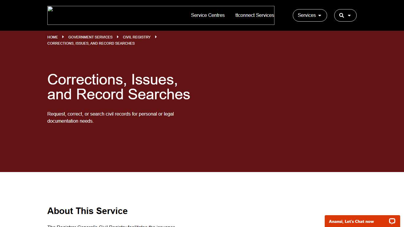Corrections, Issues, and Record Searches – ttconnect