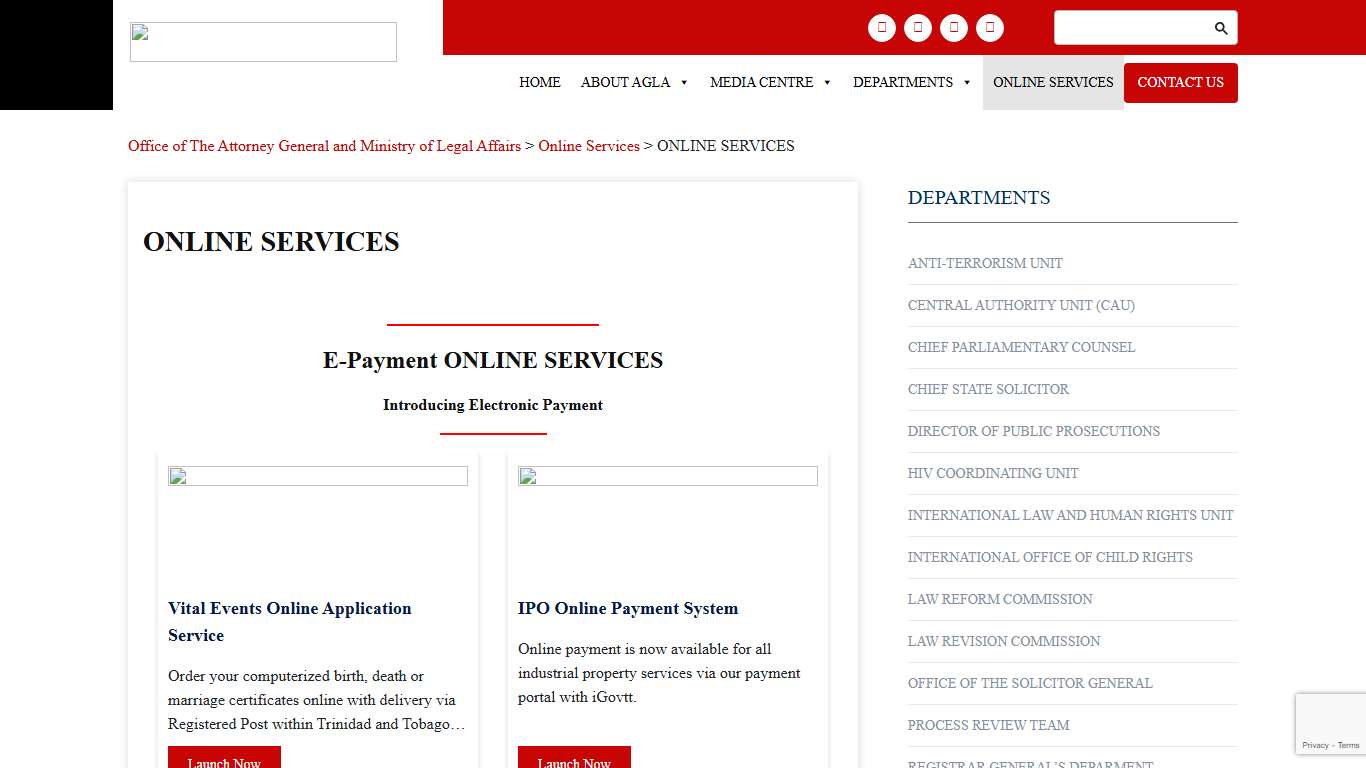 ONLINE SERVICES – Office of The Attorney General and Ministry of Legal Affairs